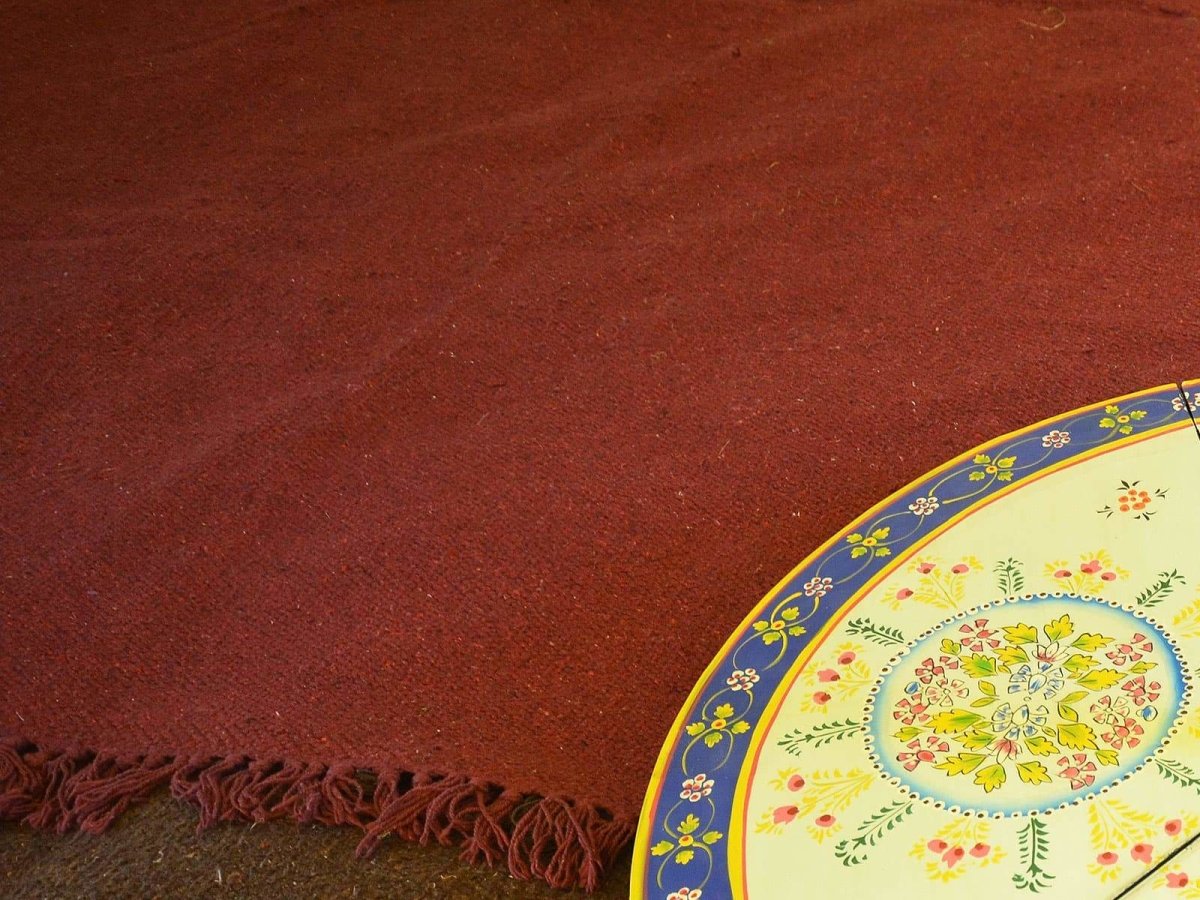 Eco Natural Handloomed Rugs - Burgundy