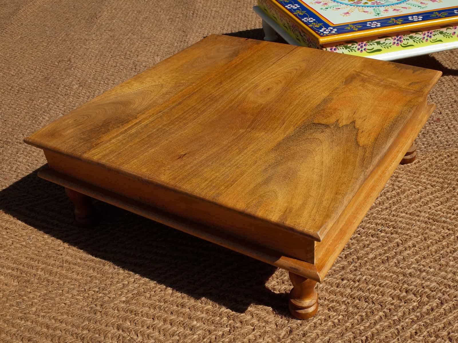 Camping with Soul Square Indian Table - Varnished