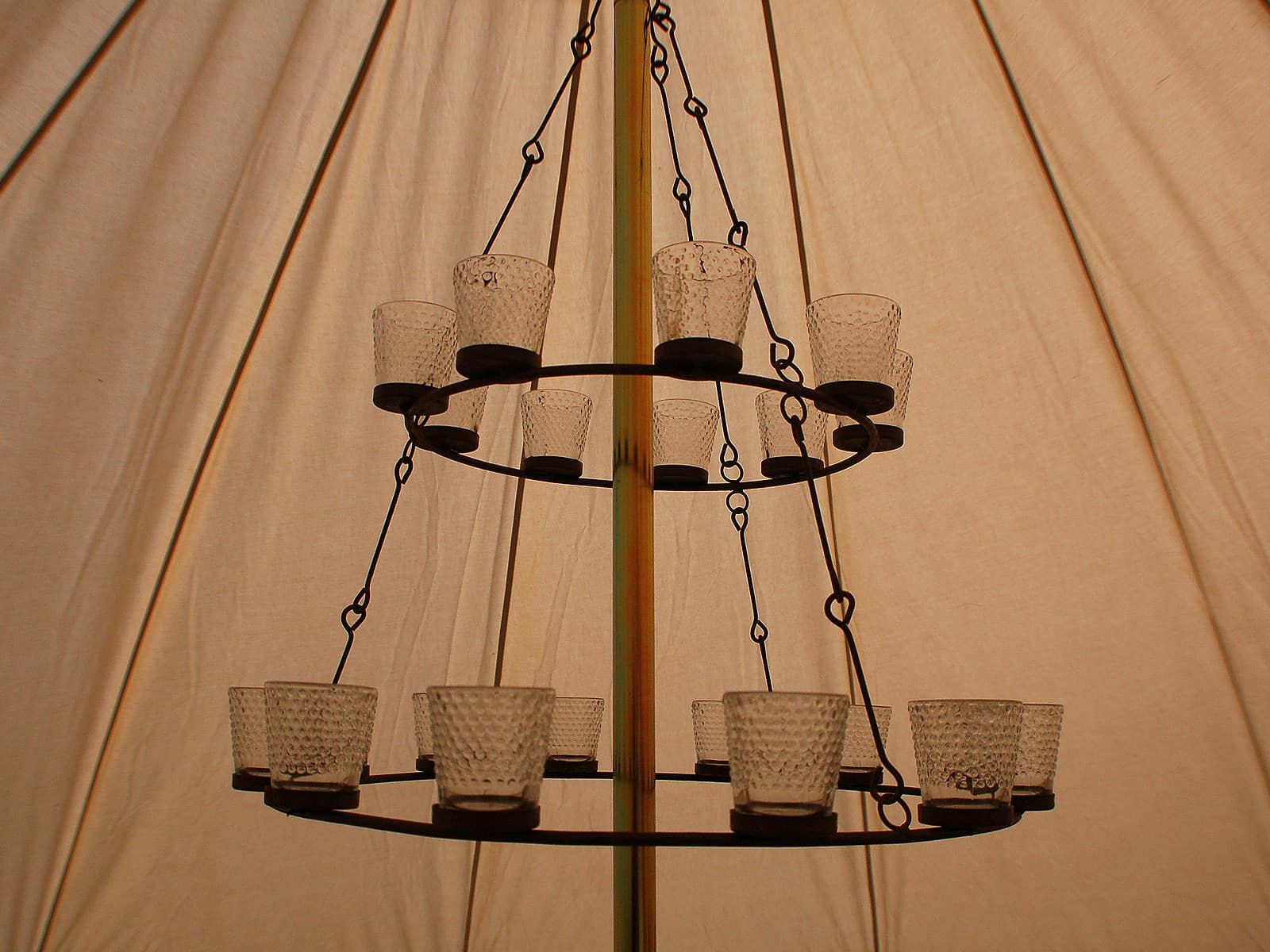 Tea Light Chandelier - Clear Glass