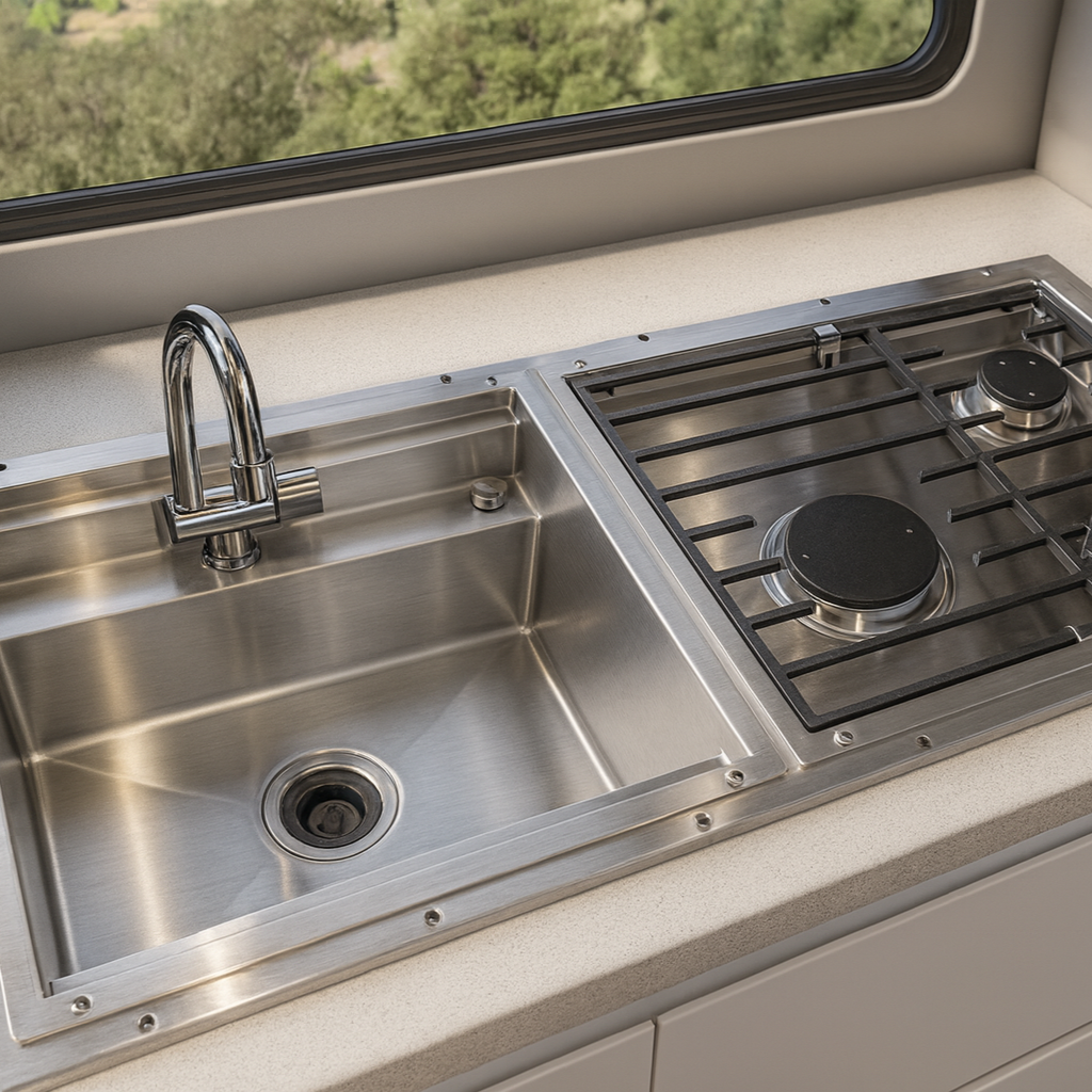 Hitch Kitchen Insert with Sink, Dual Burners & Water Pump