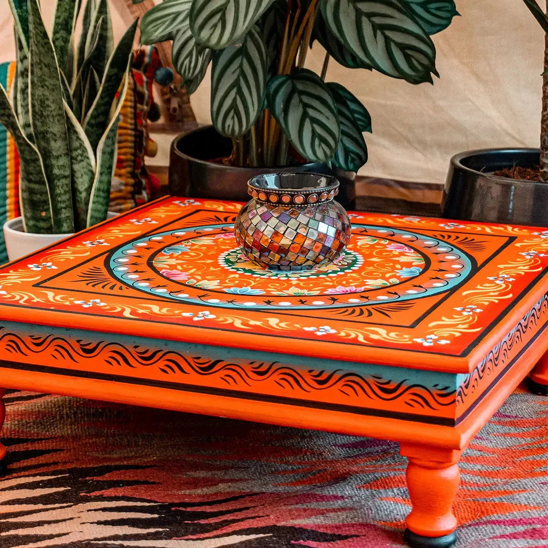 Boutique Camping Hand Painted Camping Bajot Table