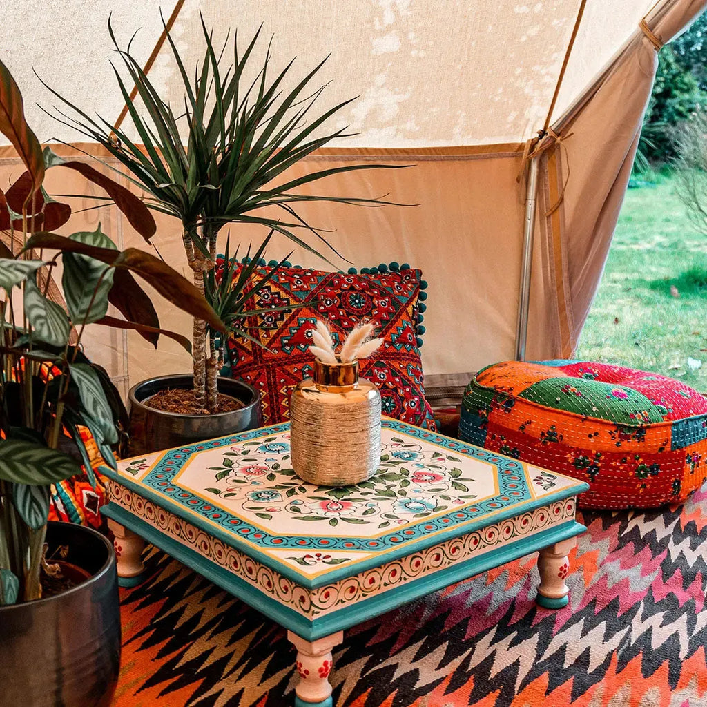 Boutique Camping Hand Painted Camping Bajot Table