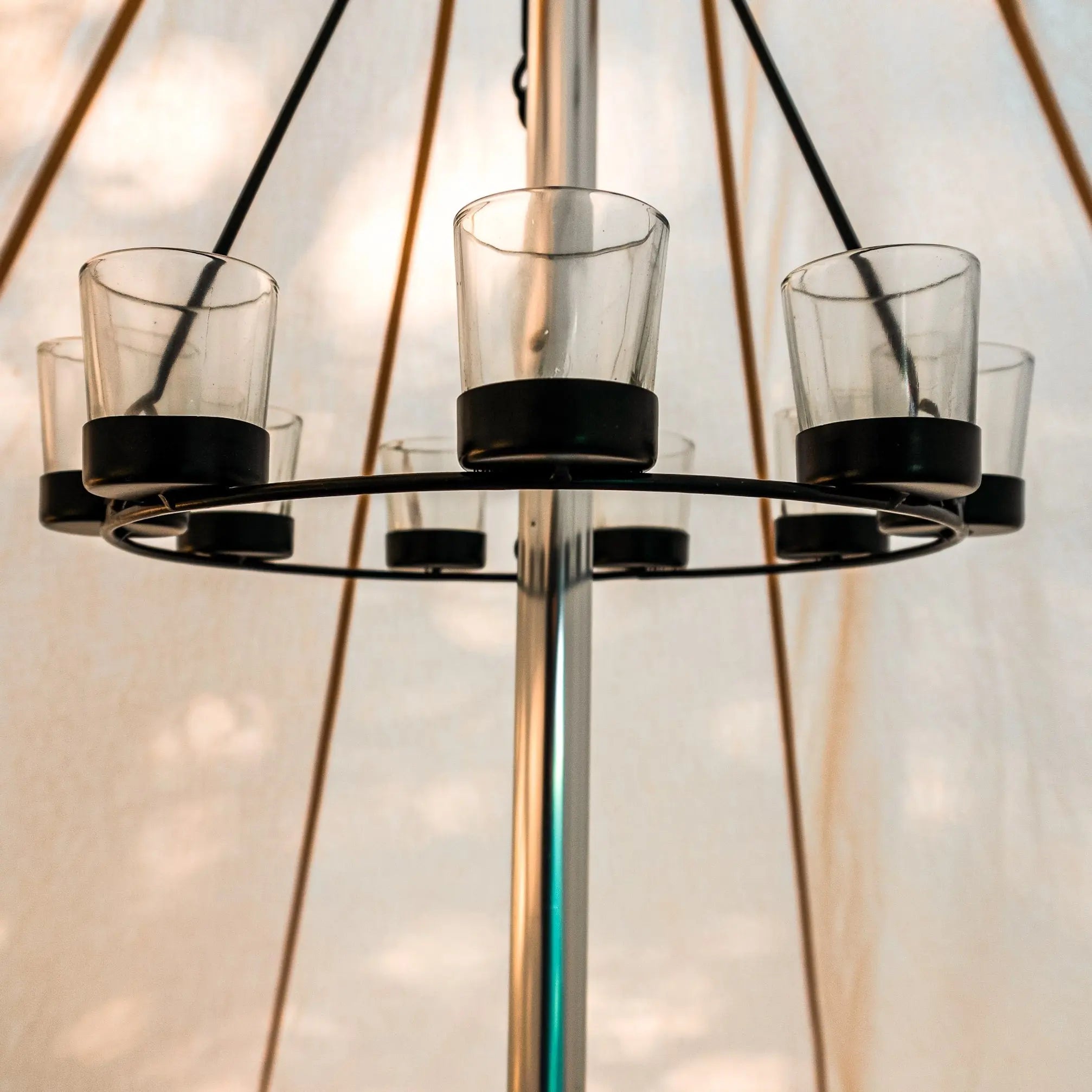 Boutique Camping Bell Tent Tea Light Chandelier