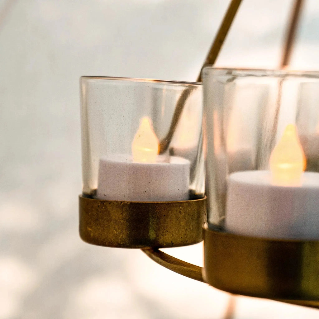 Boutique Camping Bell Tent Tea Light Chandelier