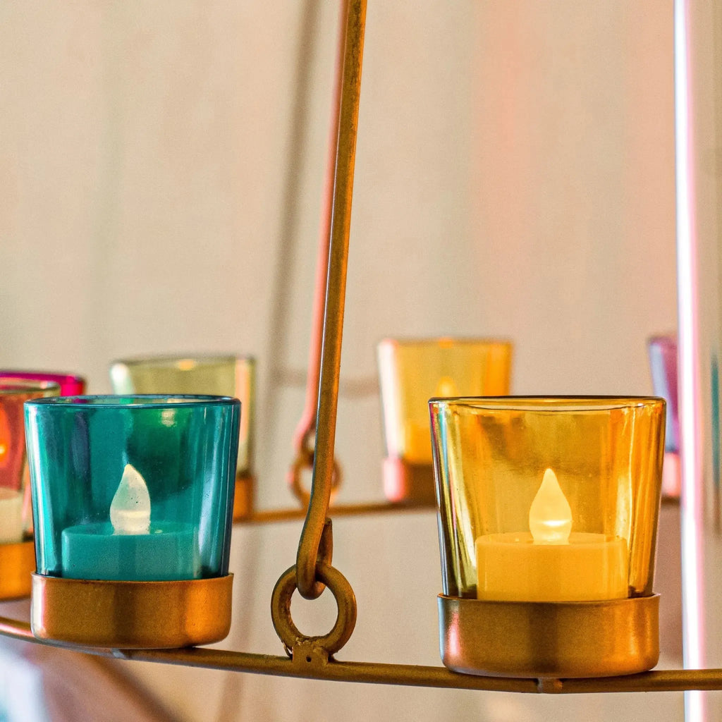 Boutique Camping Bell Tent Tea Light Chandelier
