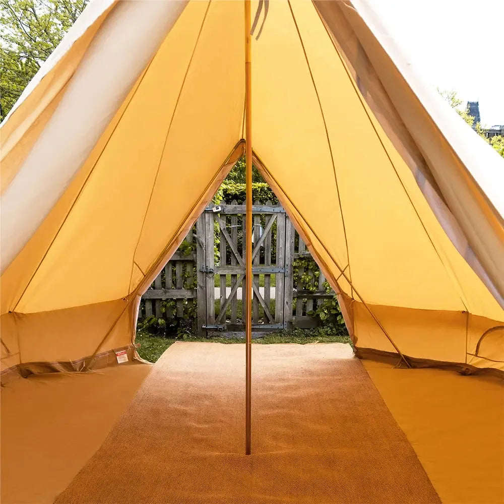 5M Classic Bell Tent 100% Cotton 285GSM Double Door - Coffee