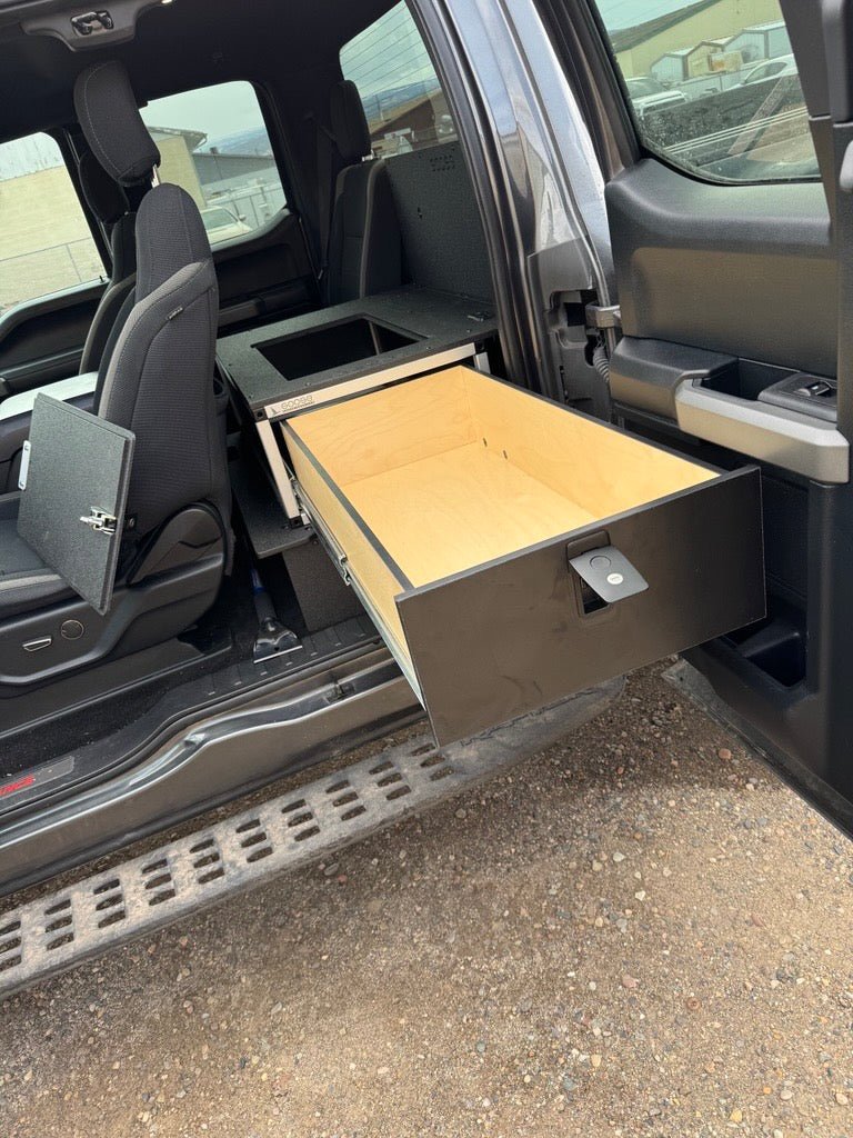 Ford - F150 - 2015-Present - 13th-14th Gen - Super Cab - without the center mounted B&O Subwoofer - Explore Series - Single Drawer Module - With Fitted Top Plate