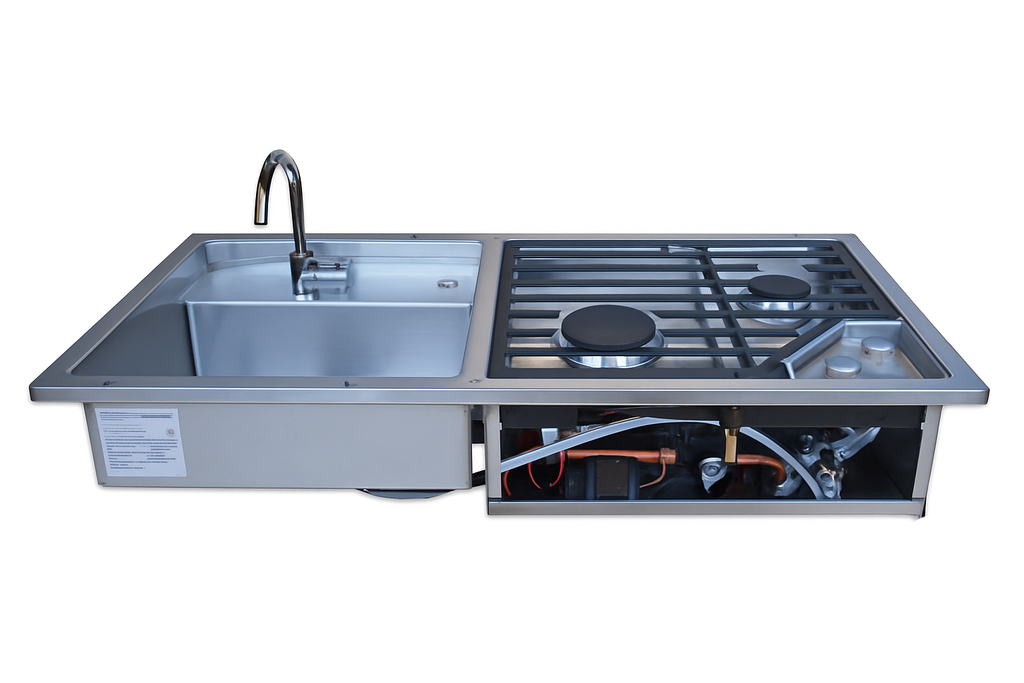 Hitch Kitchen Insert with Sink, Dual Burners & Water Pump