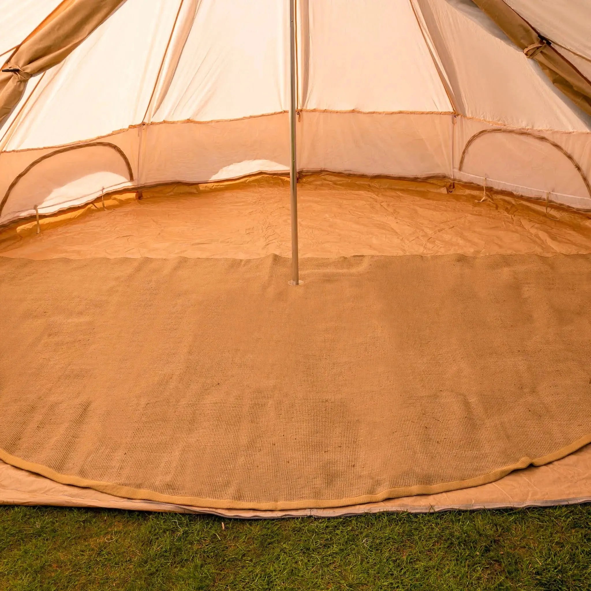 Boutique Camping Bell Tent Half Moon Jute Matting