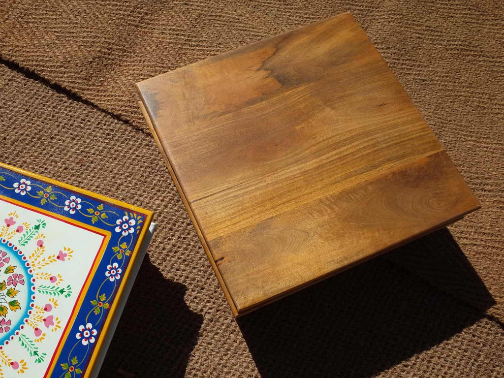 Camping with Soul Square Indian Table - Varnished