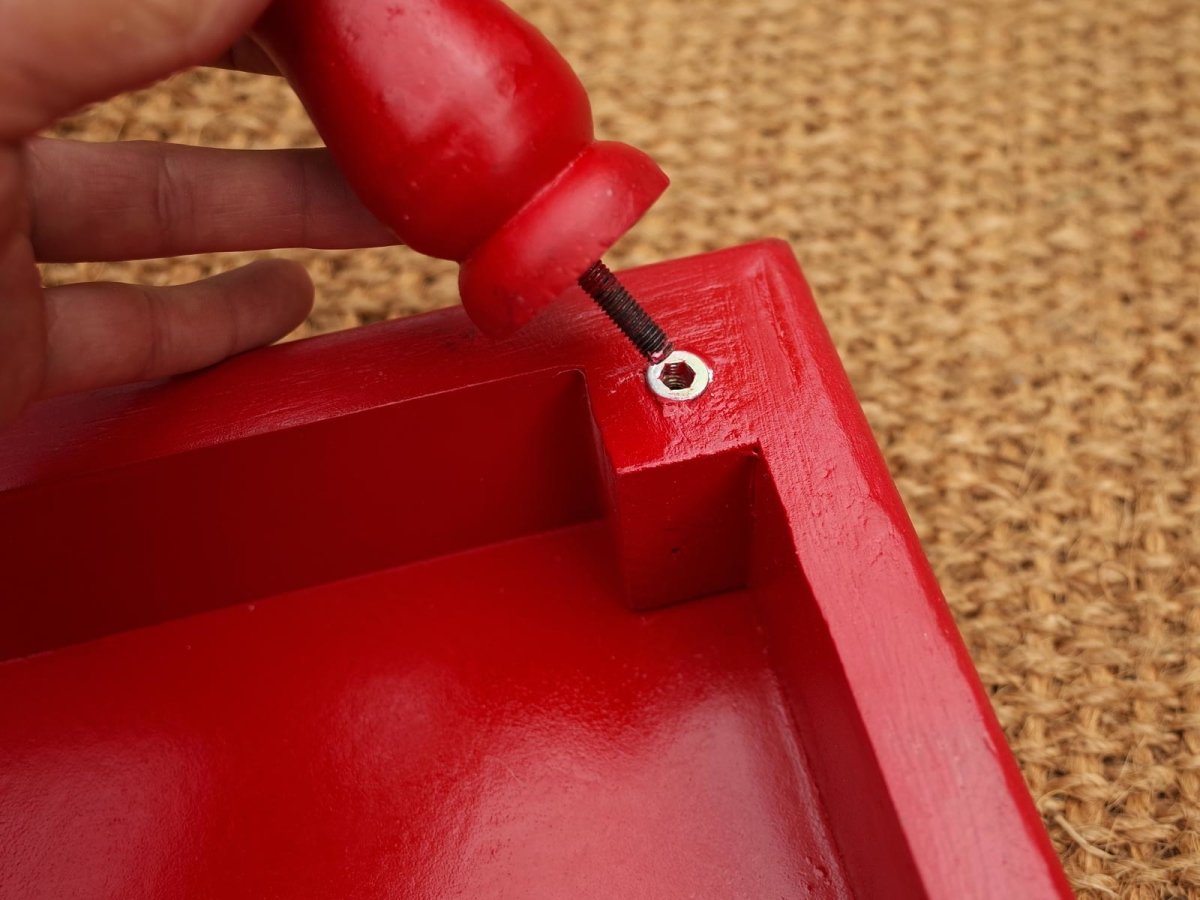 Camping with Soul Square Indian Table - Red & Gold