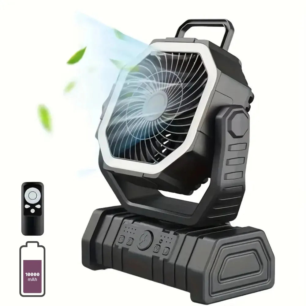 Boutique Camping Portable Rechargeable Camping Fan with Light