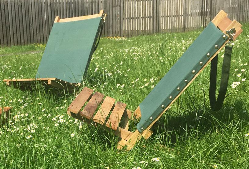 Handmade Portable Natural Hard-Wood Deck Chair