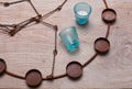 Tea Light Chandelier - Blue Glass