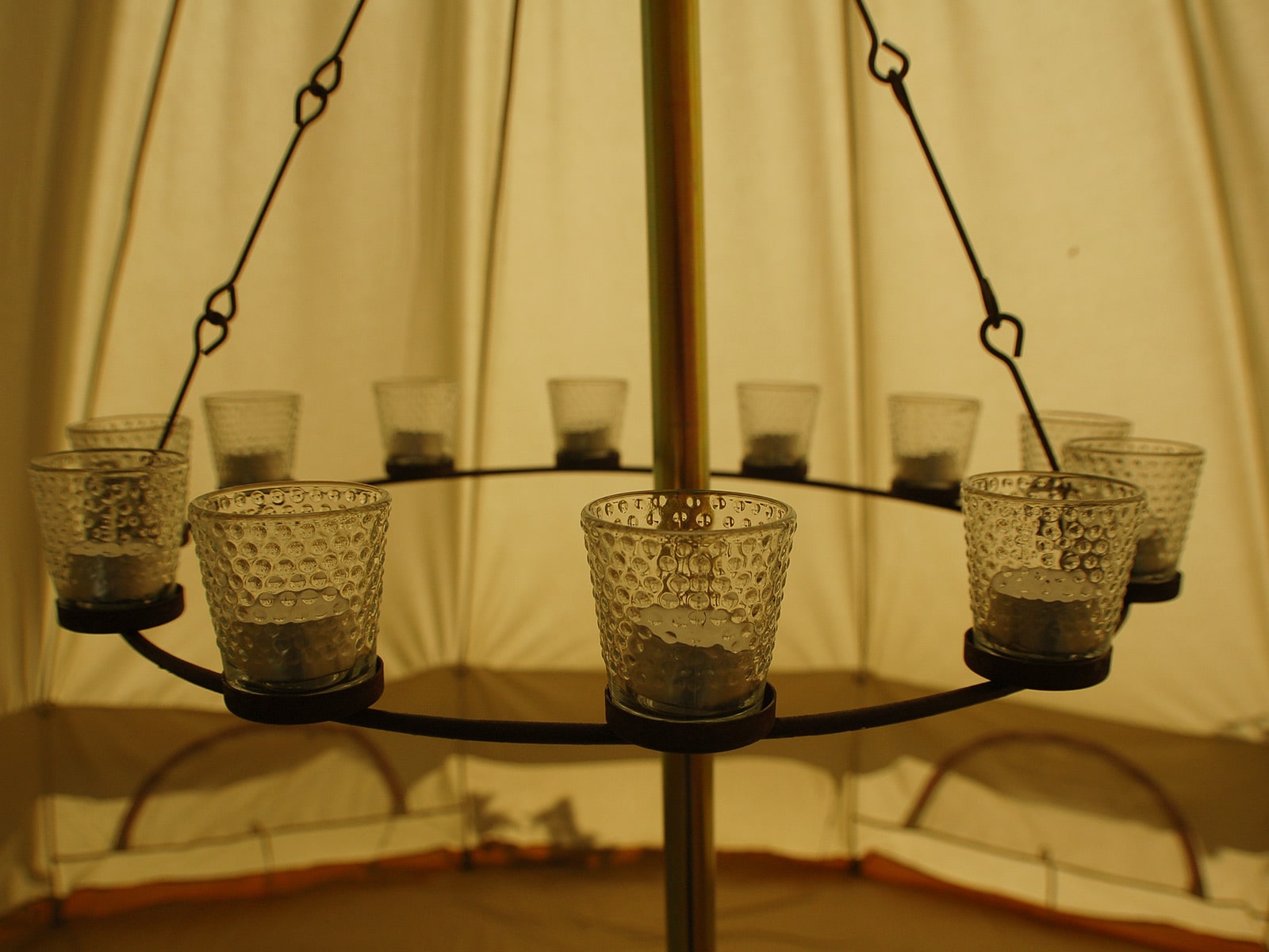 Tea Light Chandelier - Clear Glass