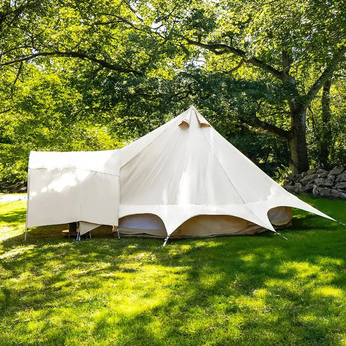 Boutique Camping Bell Tent Curved Canopy Awning