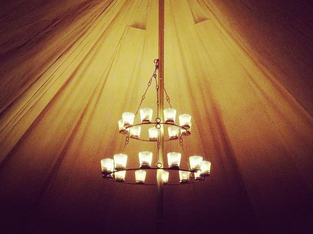Tea Light Chandelier - Clear Glass