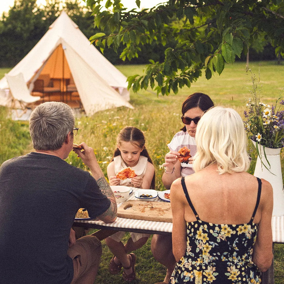 Boutique Camping Bell Tent Triangle Tarp Awning